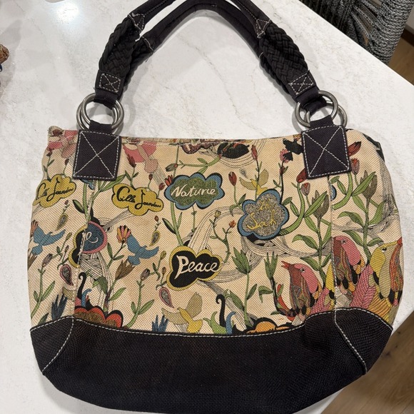Sakroots Handbags - Sakroots Floral Peace Nature Multicolor Shoulder Bag Braided Handle